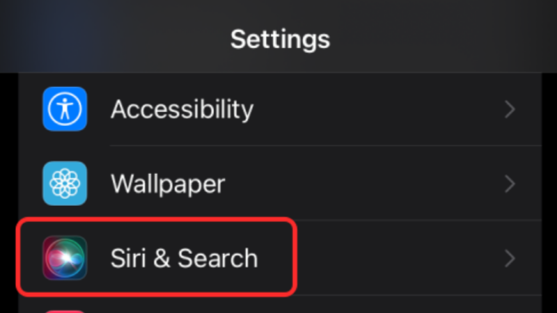 truy cập siri và tìm kiếm