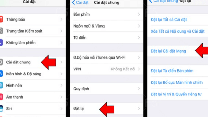 đặt lại cài đặt mạng