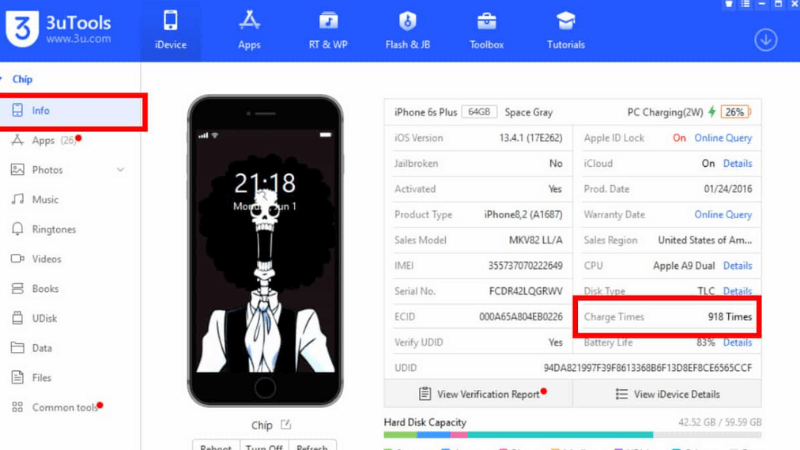 kiểm tra bằng 3utools