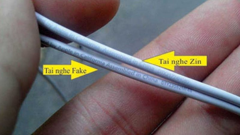 phân biệt qua chữ in trên dây